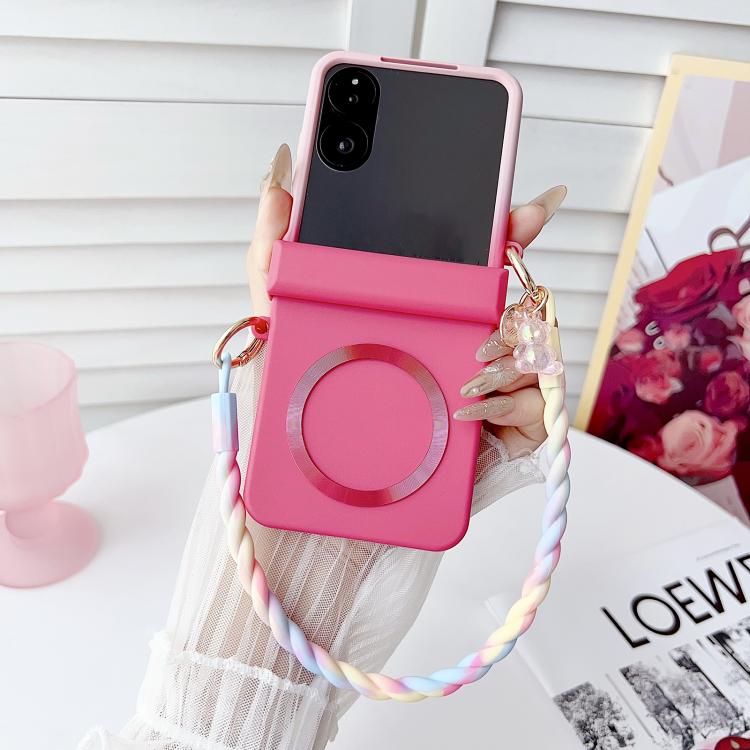 For Xiaomi Mix Flip 2 Integrated Side Buckle MagSafe TPU Phone Case with Bracelet