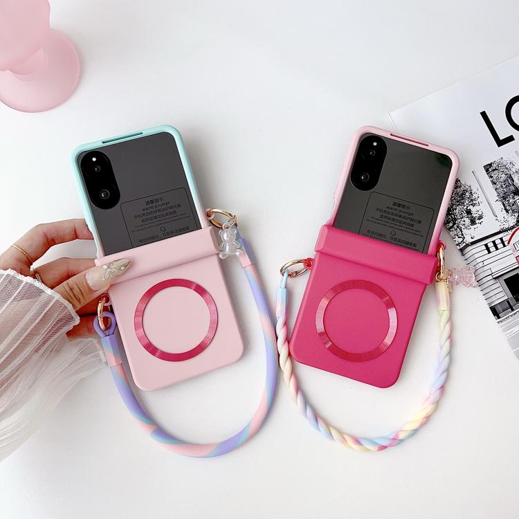 For Xiaomi Mix Flip 2 Integrated Side Buckle MagSafe TPU Phone Case with Bracelet