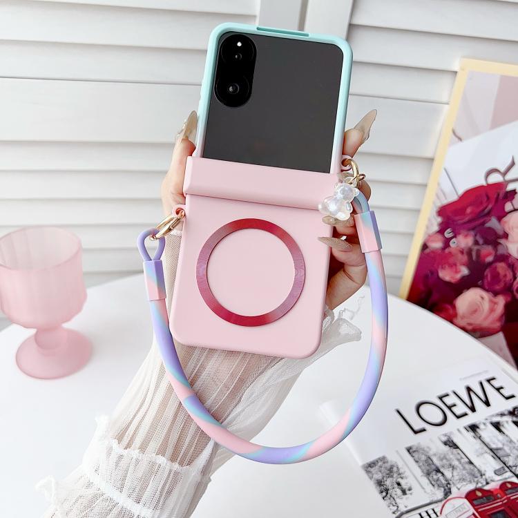 For Xiaomi Mix Flip 2 Integrated Side Buckle MagSafe TPU Phone Case with Bracelet