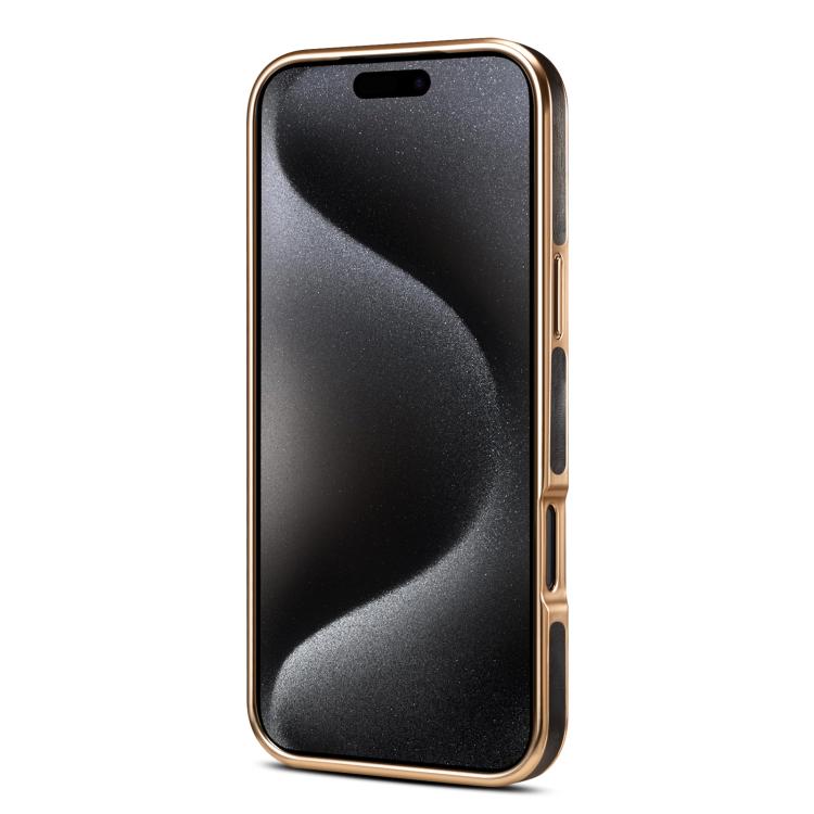 For iPhone 17 Pro Max Denior Oil Wax Leather Electroplating Phone Case