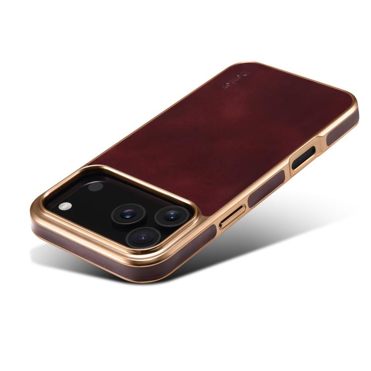 For iPhone 17 Pro Max Denior Oil Wax Leather Electroplating Phone Case