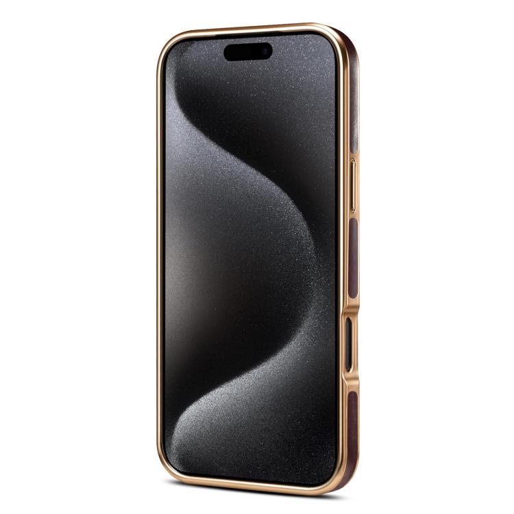 For iPhone 17 Pro Max Denior Oil Wax Leather Electroplating Phone Case