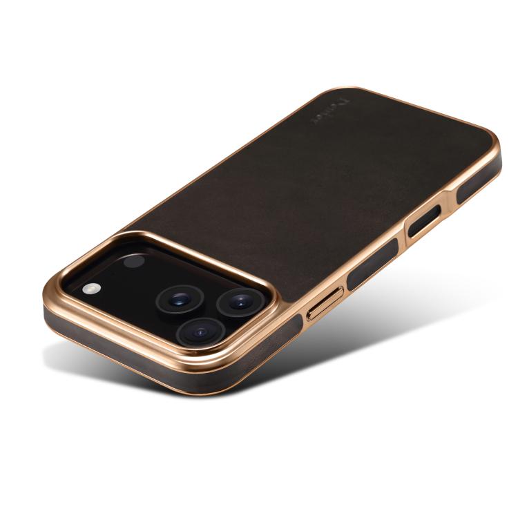 For iPhone 17 Pro Max Denior Oil Wax Leather Electroplating Phone Case