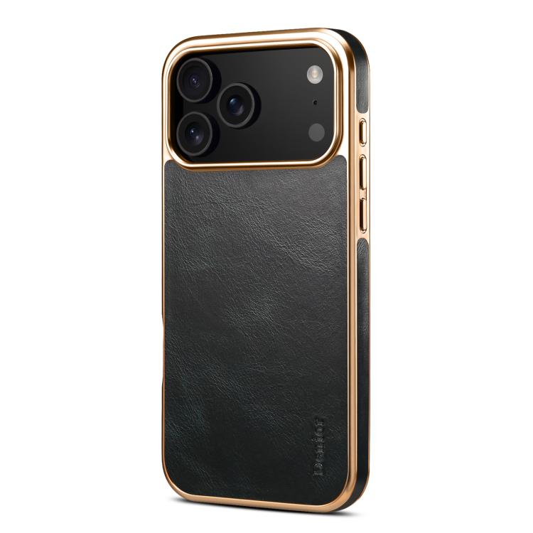 For iPhone 17 Pro Max Denior Oil Wax Leather Electroplating Phone Case