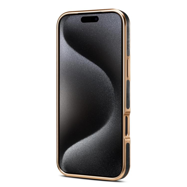 For iPhone 17 Pro Max Denior Oil Wax Leather Electroplating Phone Case
