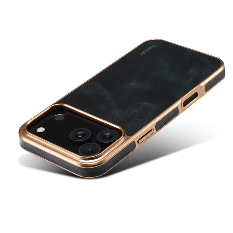 For iPhone 17 Pro Max Denior Oil Wax Leather Electroplating Phone Case