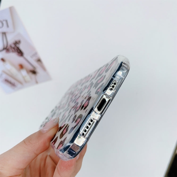 For iPhone 12 Pro Max Leopard Print Shockproof TPU + Acrylic Protective Case with Detachable Buttons