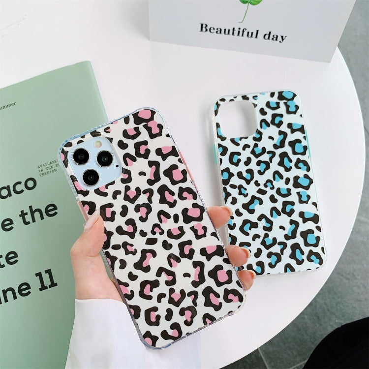 For iPhone 12 Pro Max Leopard Print Shockproof TPU + Acrylic Protective Case with Detachable Buttons