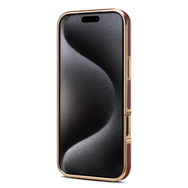 For iPhone 17 Pro Denior Cowhide Leather Plating Phone Case