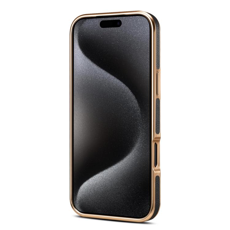 For iPhone 17 Pro Max Denior Cowhide Leather Plating Phone Case