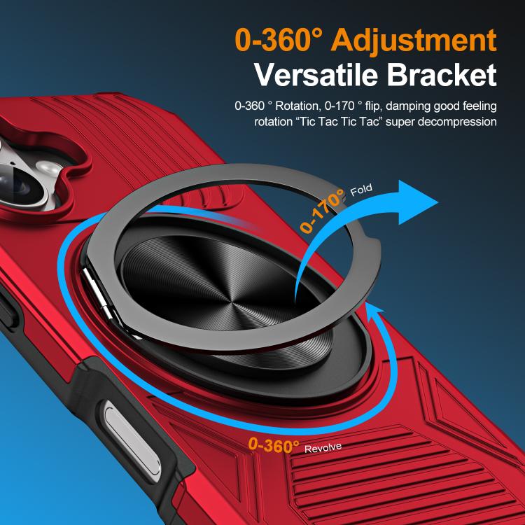 For iPhone 17 Alloy Rotating Holder MagSafe Shockproof Phone Case