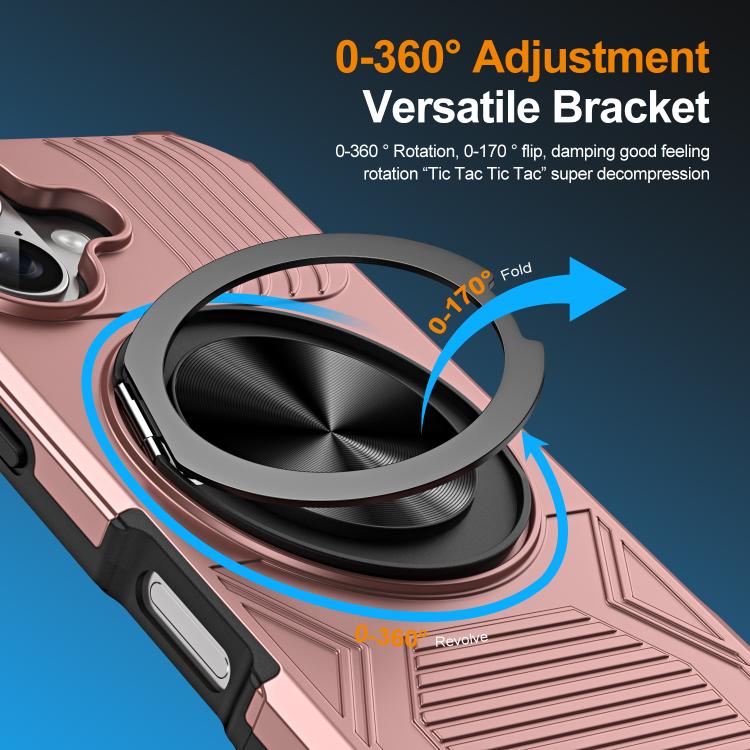 For iPhone 17 Alloy Rotating Holder MagSafe Shockproof Phone Case