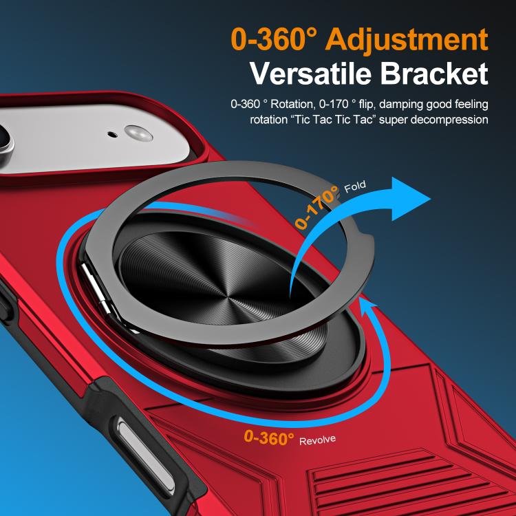 For iPhone Air Alloy Rotating Holder MagSafe Shockproof Phone Case