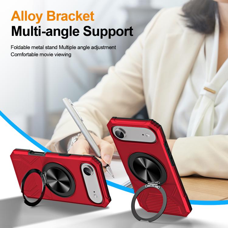 For iPhone Air Alloy Rotating Holder MagSafe Shockproof Phone Case