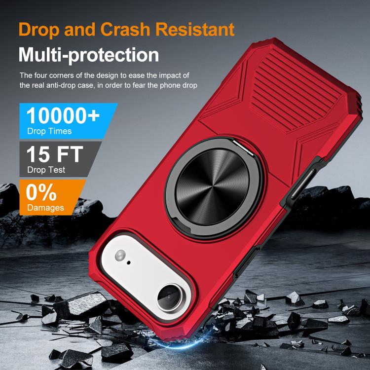 For iPhone Air Alloy Rotating Holder MagSafe Shockproof Phone Case