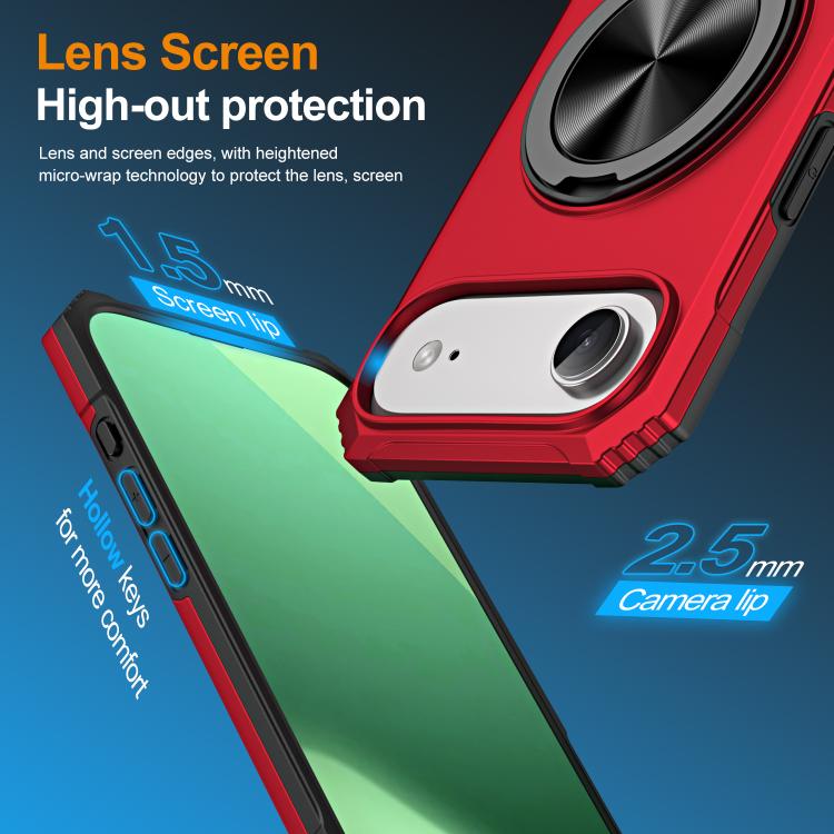 For iPhone Air Alloy Rotating Holder MagSafe Shockproof Phone Case