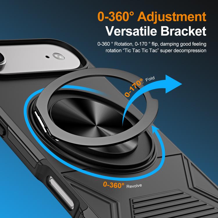 For iPhone Air Alloy Rotating Holder MagSafe Shockproof Phone Case