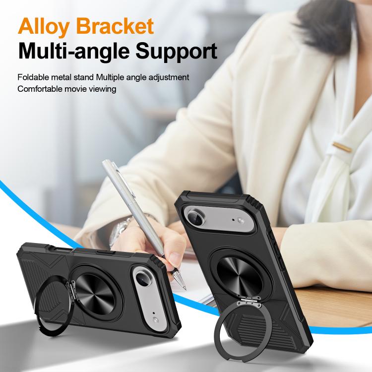 For iPhone Air Alloy Rotating Holder MagSafe Shockproof Phone Case