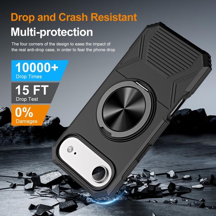 For iPhone Air Alloy Rotating Holder MagSafe Shockproof Phone Case