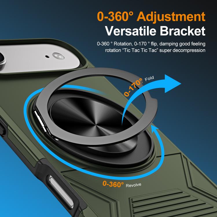 For iPhone Air Alloy Rotating Holder MagSafe Shockproof Phone Case