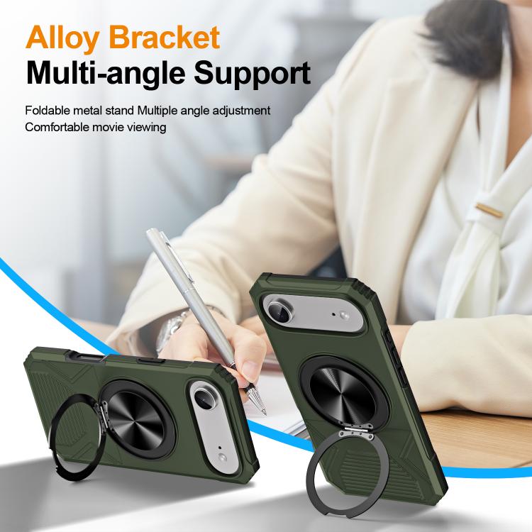 For iPhone Air Alloy Rotating Holder MagSafe Shockproof Phone Case
