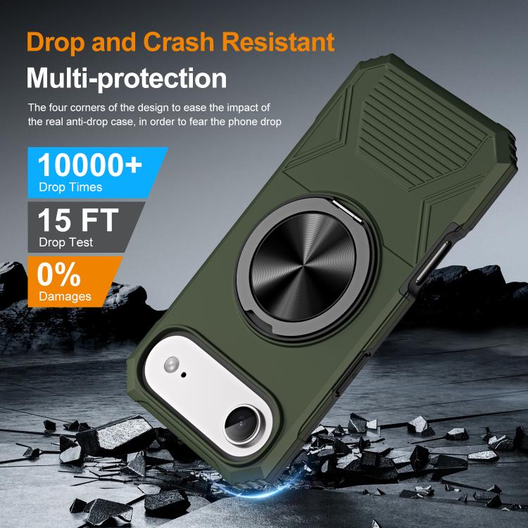For iPhone Air Alloy Rotating Holder MagSafe Shockproof Phone Case