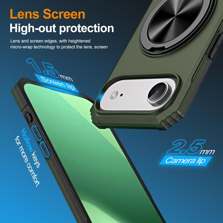 For iPhone Air Alloy Rotating Holder MagSafe Shockproof Phone Case