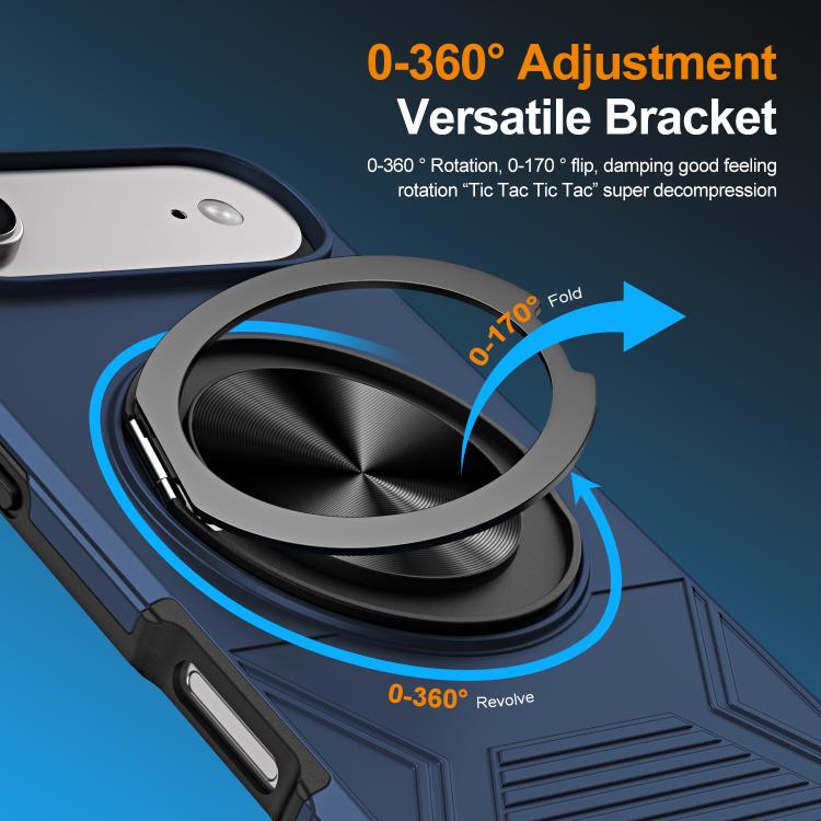 For iPhone Air Alloy Rotating Holder MagSafe Shockproof Phone Case