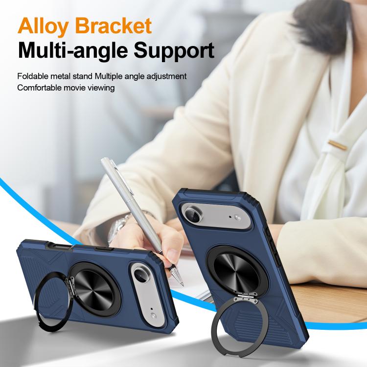 For iPhone Air Alloy Rotating Holder MagSafe Shockproof Phone Case