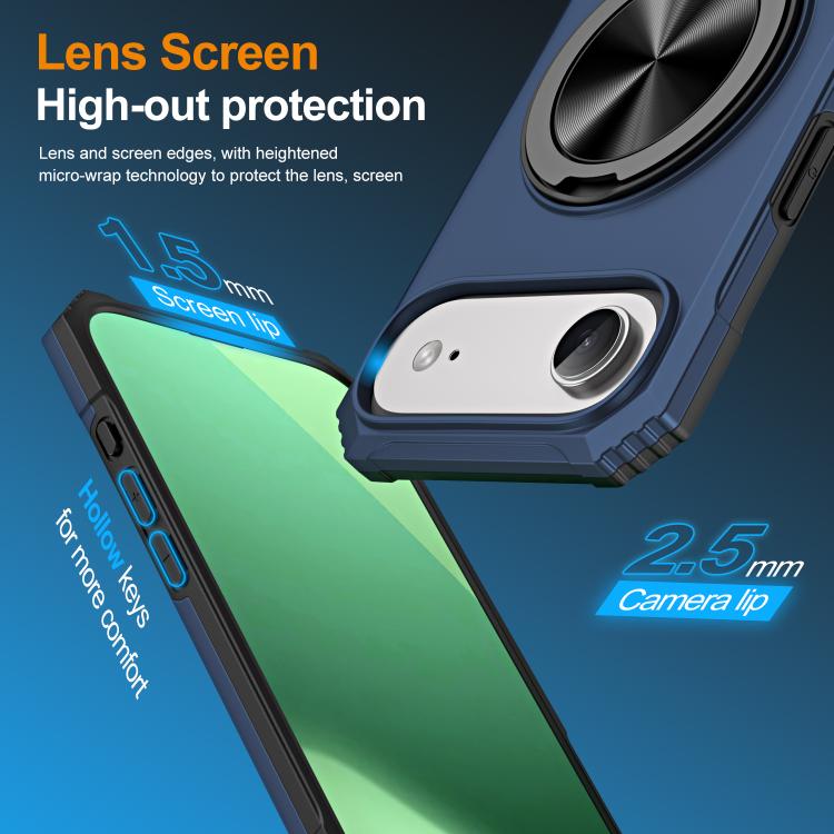 For iPhone Air Alloy Rotating Holder MagSafe Shockproof Phone Case
