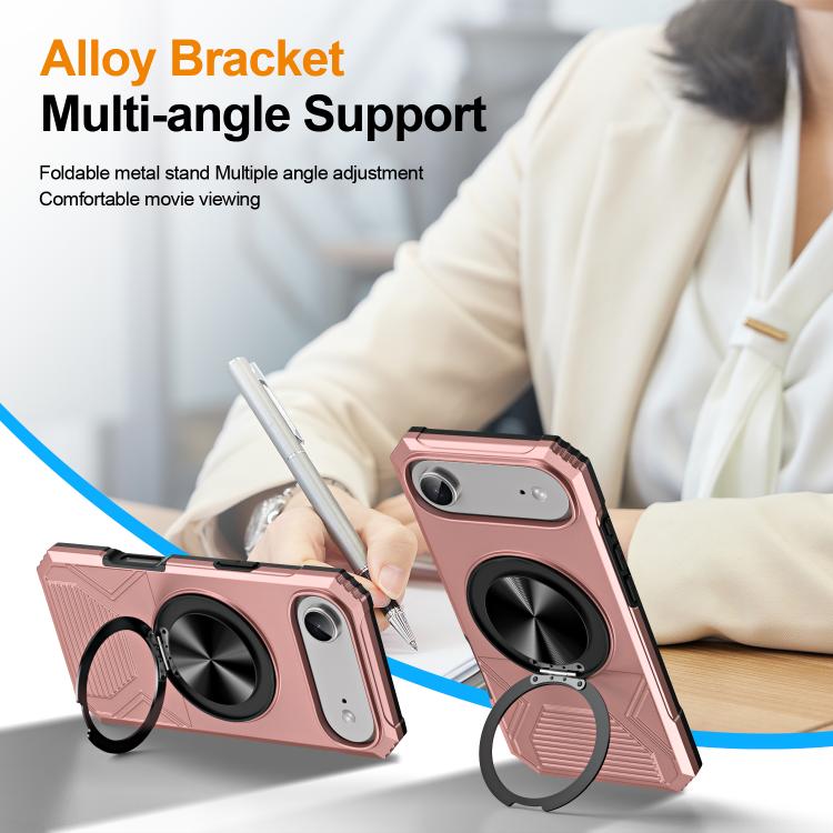 For iPhone Air Alloy Rotating Holder MagSafe Shockproof Phone Case