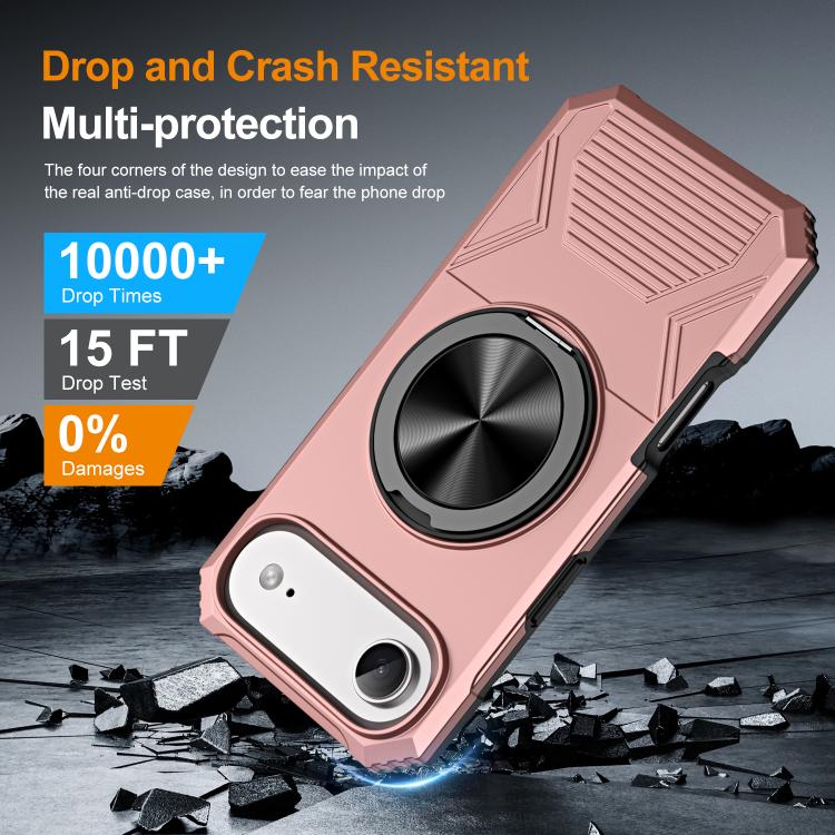 For iPhone Air Alloy Rotating Holder MagSafe Shockproof Phone Case