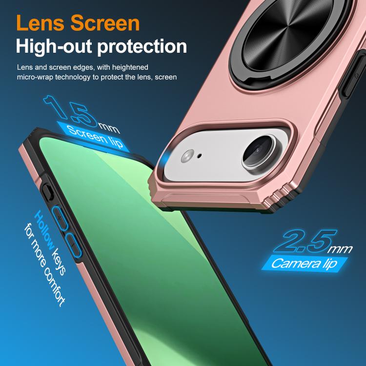 For iPhone Air Alloy Rotating Holder MagSafe Shockproof Phone Case