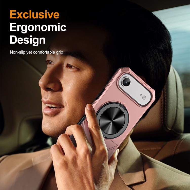 For iPhone Air Alloy Rotating Holder MagSafe Shockproof Phone Case