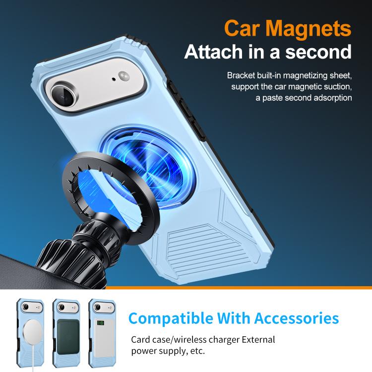 For iPhone Air Alloy Rotating Holder MagSafe Shockproof Phone Case