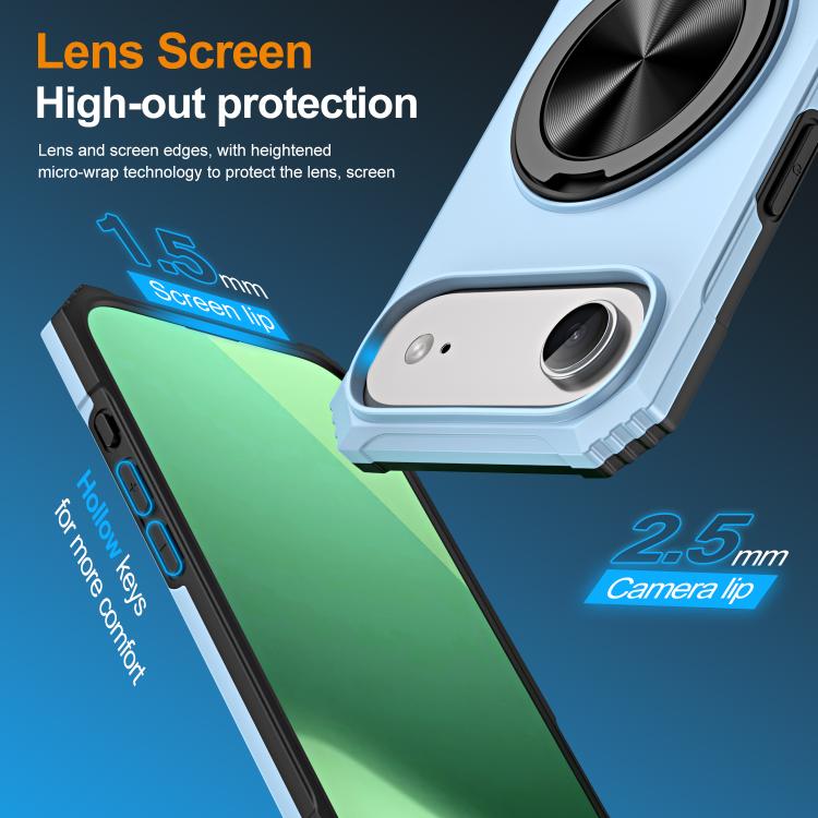 For iPhone Air Alloy Rotating Holder MagSafe Shockproof Phone Case