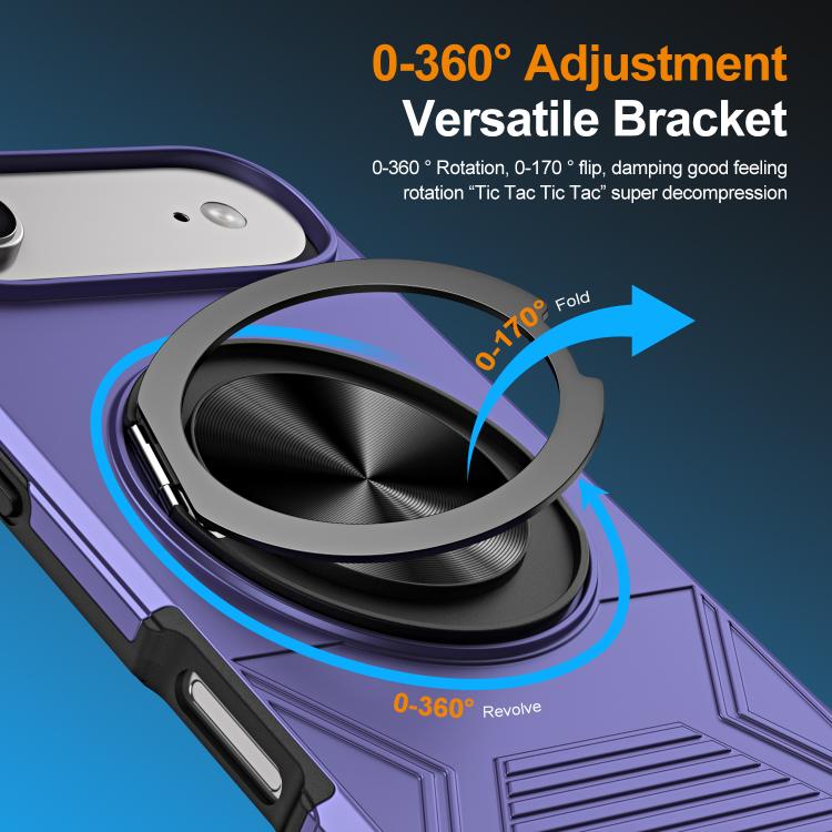 For iPhone Air Alloy Rotating Holder MagSafe Shockproof Phone Case