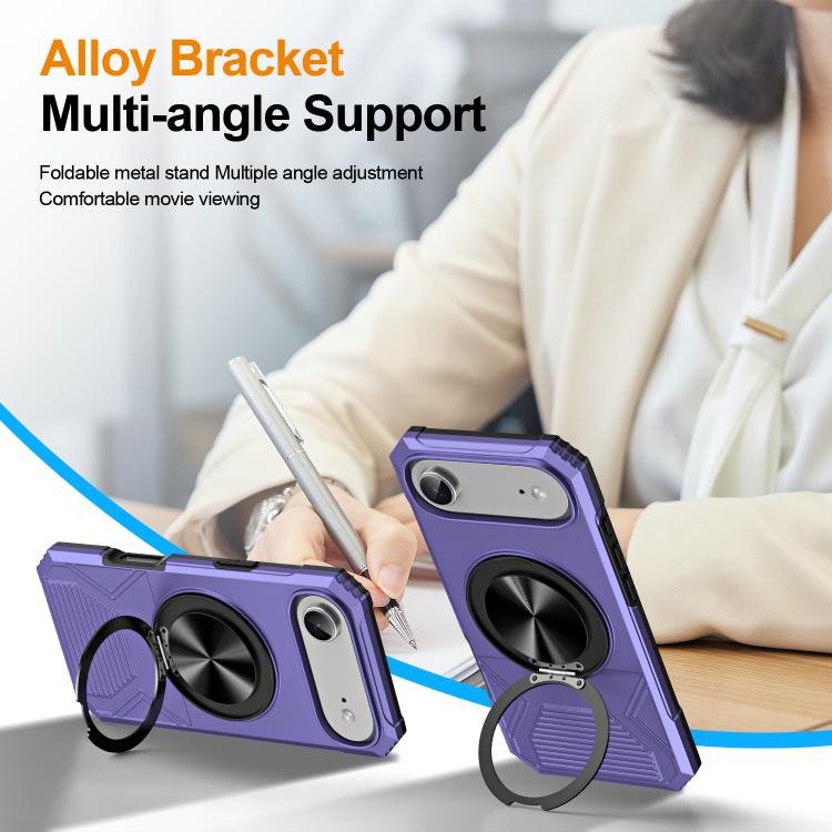 For iPhone Air Alloy Rotating Holder MagSafe Shockproof Phone Case