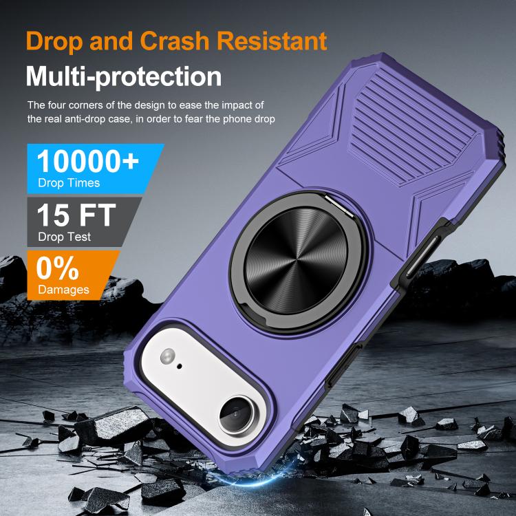 For iPhone Air Alloy Rotating Holder MagSafe Shockproof Phone Case