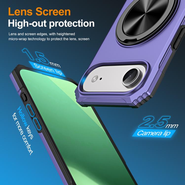 For iPhone Air Alloy Rotating Holder MagSafe Shockproof Phone Case