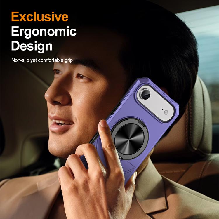 For iPhone Air Alloy Rotating Holder MagSafe Shockproof Phone Case