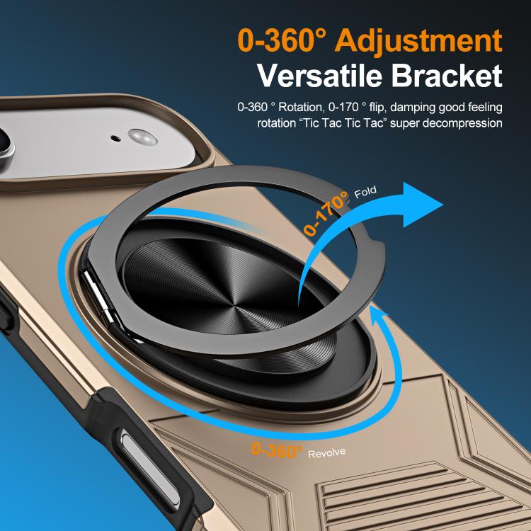 For iPhone Air Alloy Rotating Holder MagSafe Shockproof Phone Case