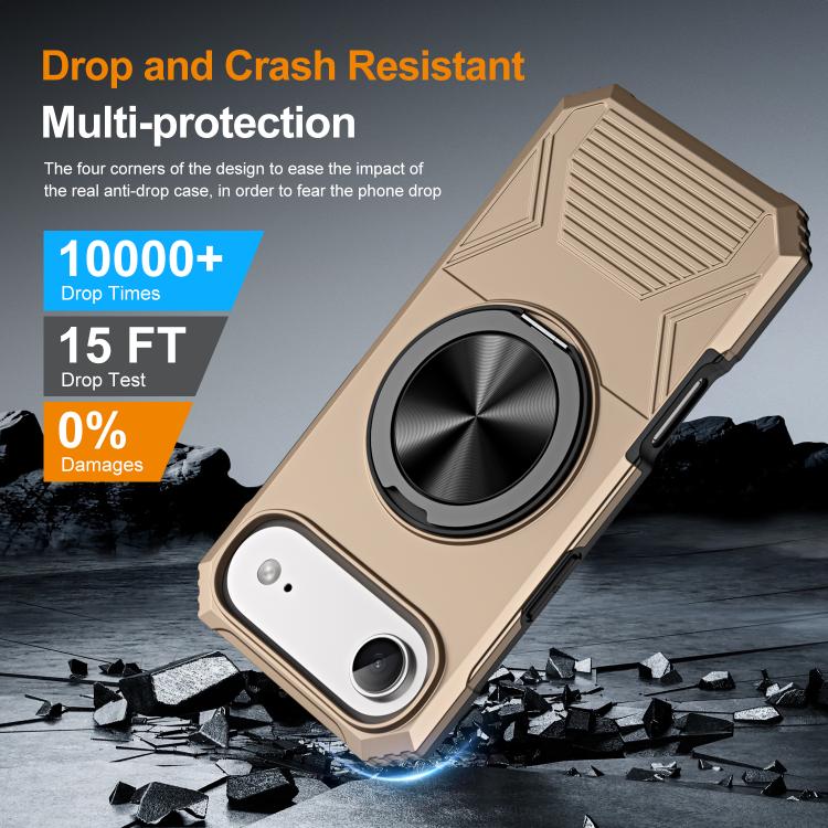 For iPhone Air Alloy Rotating Holder MagSafe Shockproof Phone Case
