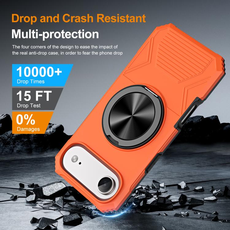 For iPhone Air Alloy Rotating Holder MagSafe Shockproof Phone Case
