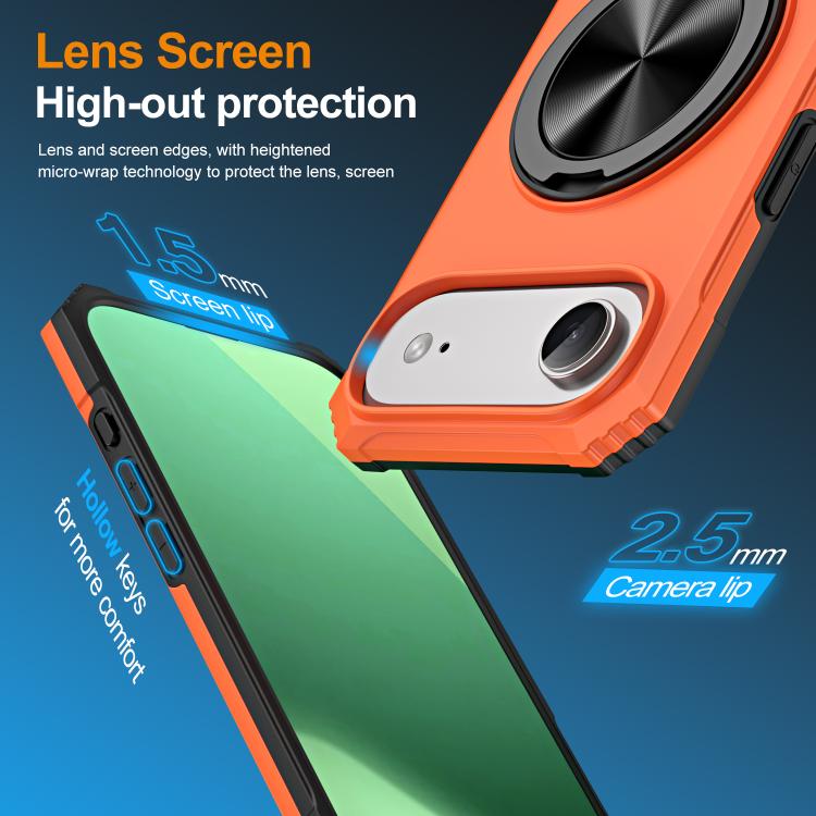 For iPhone Air Alloy Rotating Holder MagSafe Shockproof Phone Case