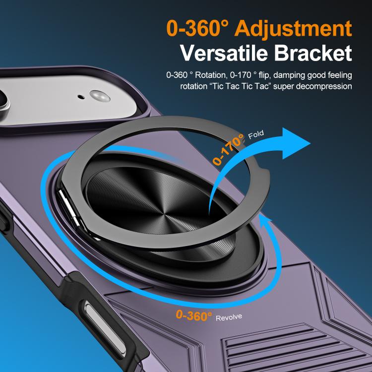 For iPhone Air Alloy Rotating Holder MagSafe Shockproof Phone Case