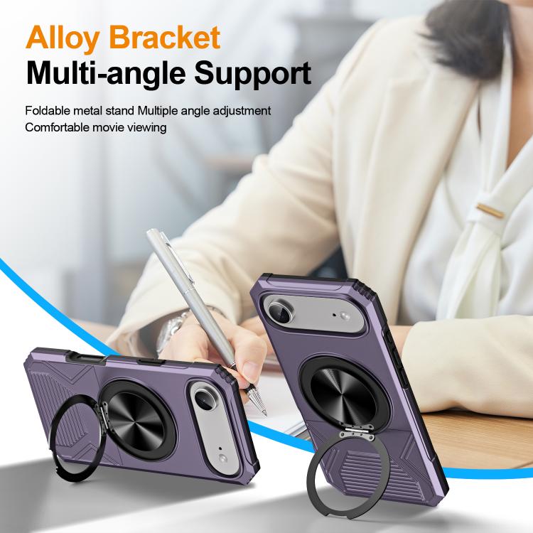 For iPhone Air Alloy Rotating Holder MagSafe Shockproof Phone Case