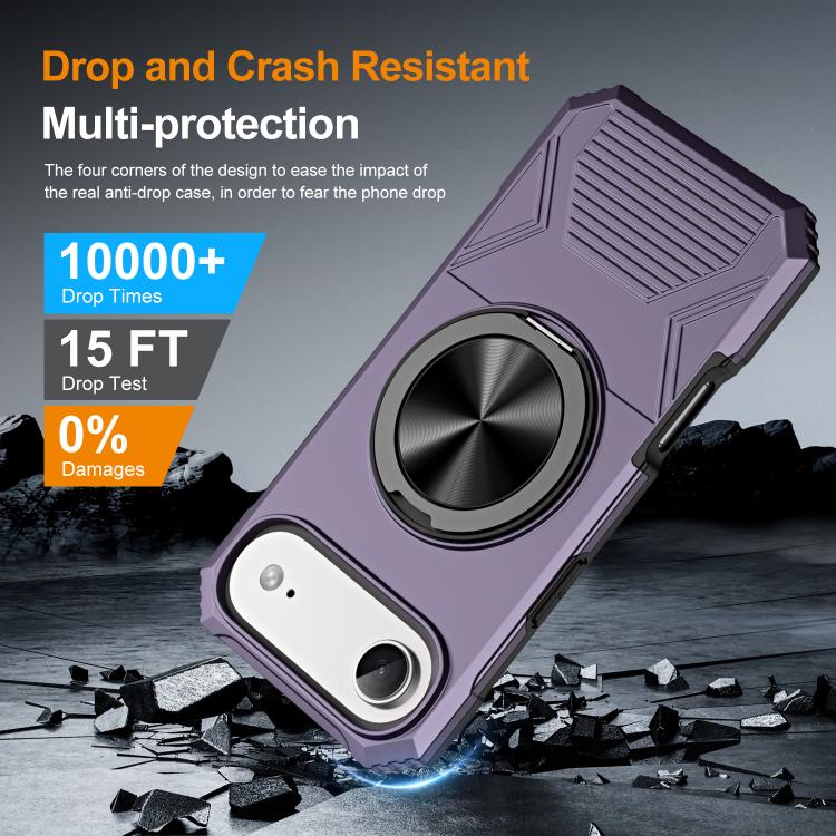 For iPhone Air Alloy Rotating Holder MagSafe Shockproof Phone Case