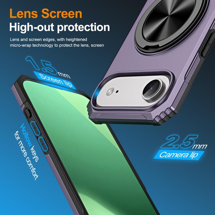 For iPhone Air Alloy Rotating Holder MagSafe Shockproof Phone Case