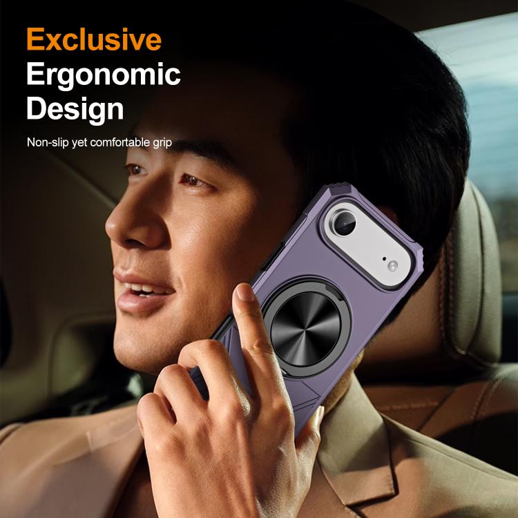 For iPhone Air Alloy Rotating Holder MagSafe Shockproof Phone Case